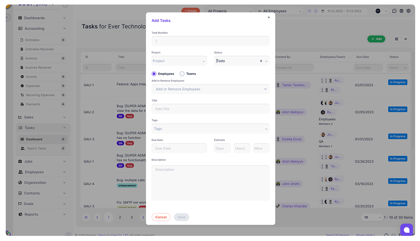 Gauzy | Open Business Management Platform ERP - CRM - HRM - ATS - PM - Image 4
