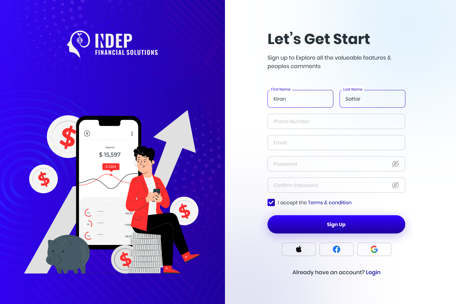 INDep- Financial Solutions & Taxation Management Platform